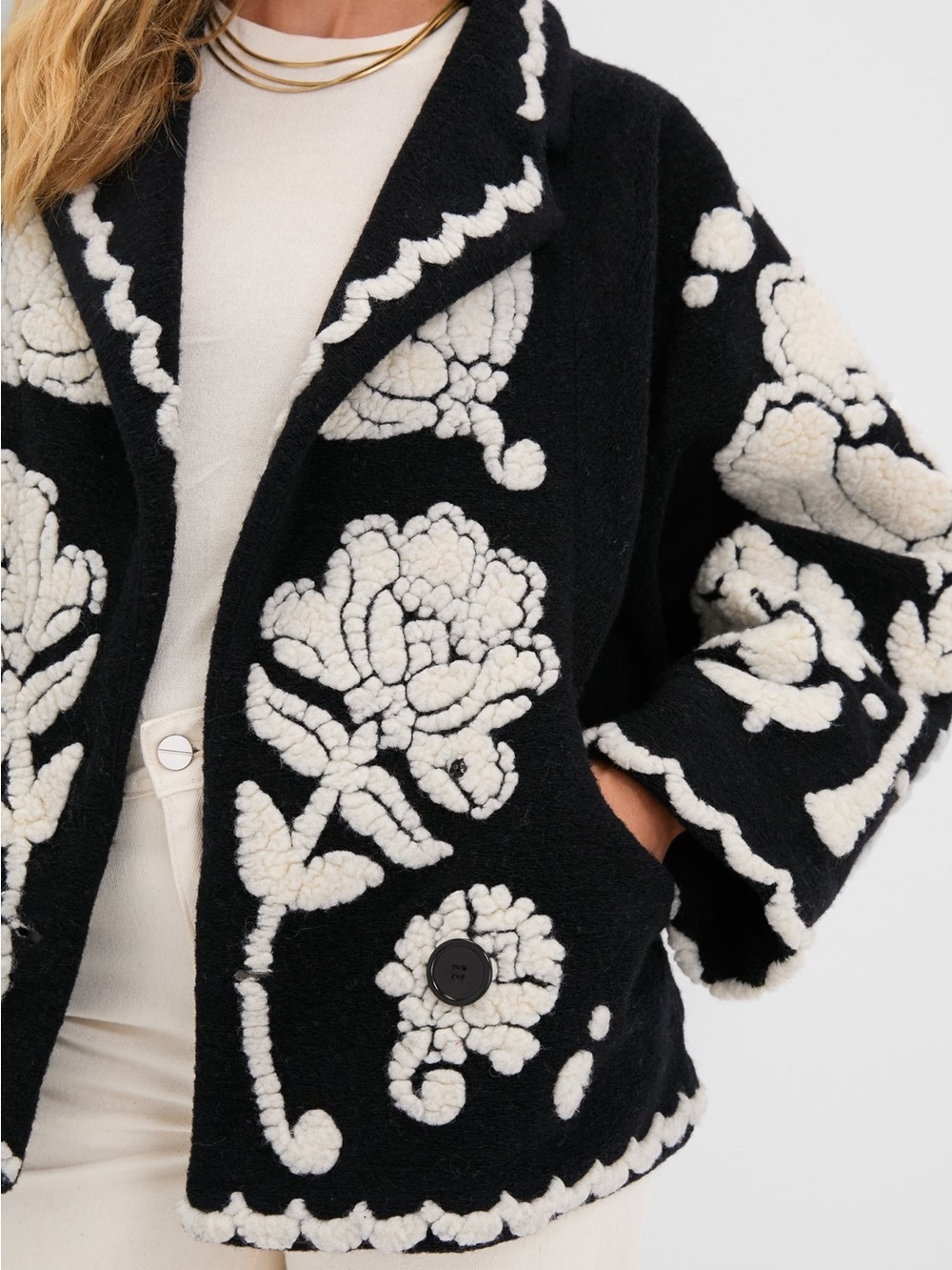 FARM Rio Garden Fleece Jacket Floral Botanical Print Size XS NWT - Picture 2 of 8